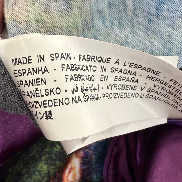 Desigual Graphic Print Tie Henley Top Whimsigoth Whimsy Twee Y2k Fairy Grunge M - Picture 10 of 10